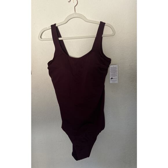 Lands' End Women's Tugless X-Back One Piece Swimsuit Burgundy Spritz 16L - Picture 2 of 6